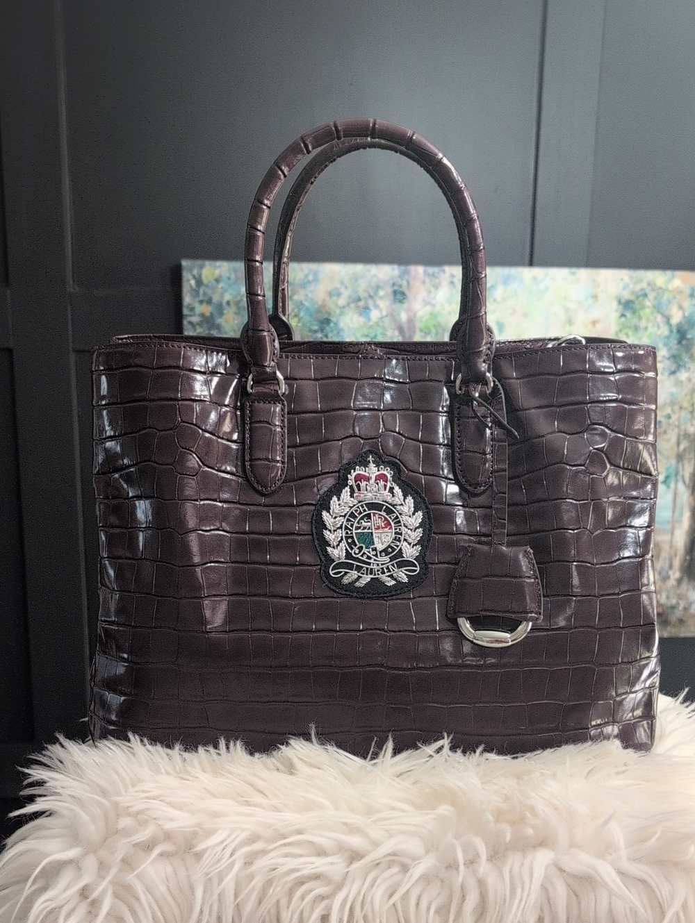 Lauren Ralph Lauren Marcy Bullion Large Satchel